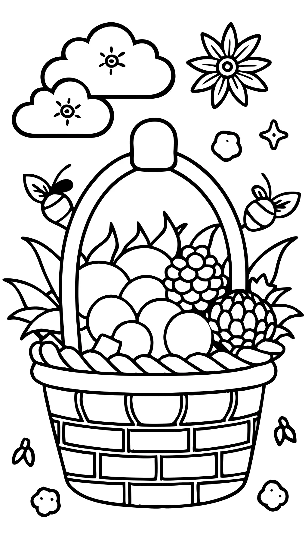 coloring pages of a basket